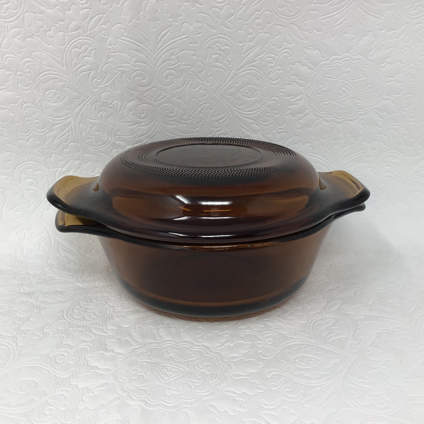 Vintage Anchor Hocking Amber Brown Single Serve Casserole Dish With Lid