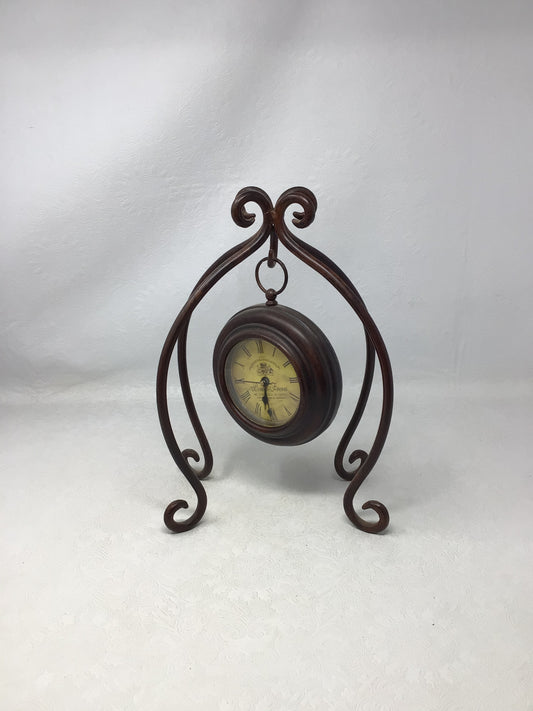 Chateau Joullian Pontet Freres Welded Iron Mantel Desk Clock