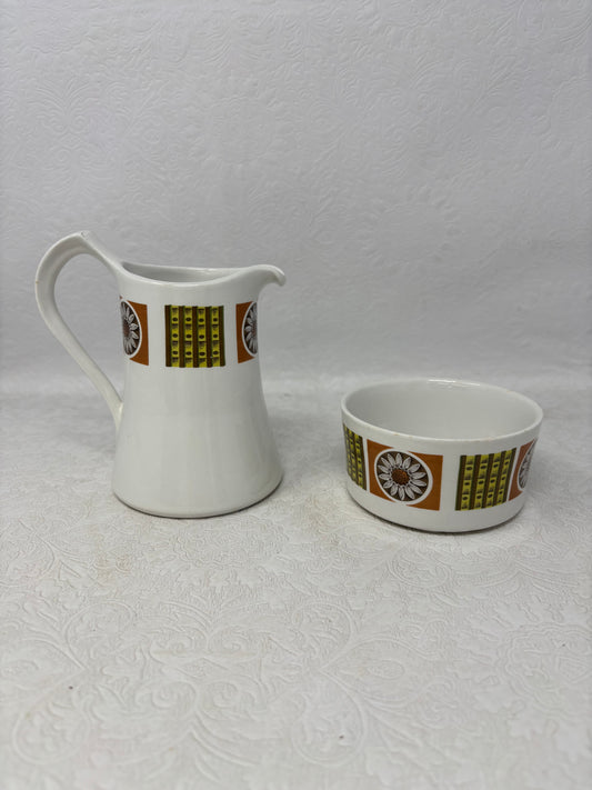Burleigh Ware Ironstone Sugar Bowl & Creamer