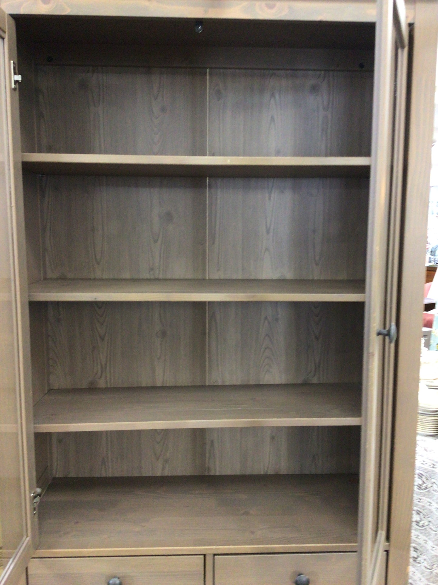 IKEA Hemnes Glass-Door Cabinet with Light