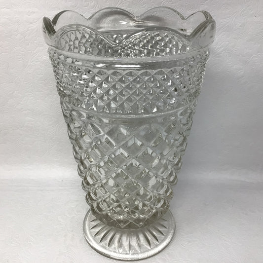 Vintage Anchor Hocking Wexford Pattern Glass Vase