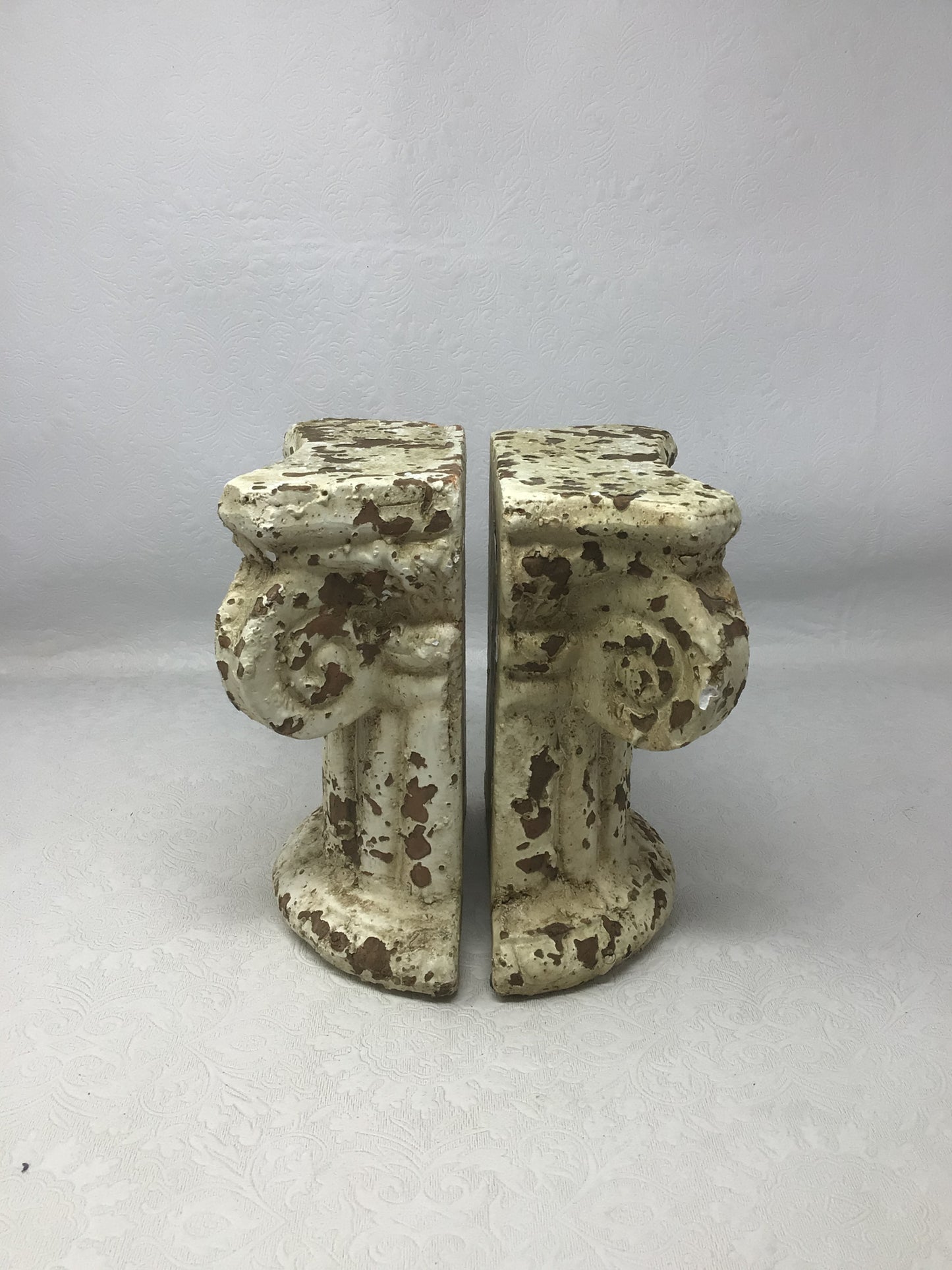 Vintage-Style Distressed Terracotta Bookends