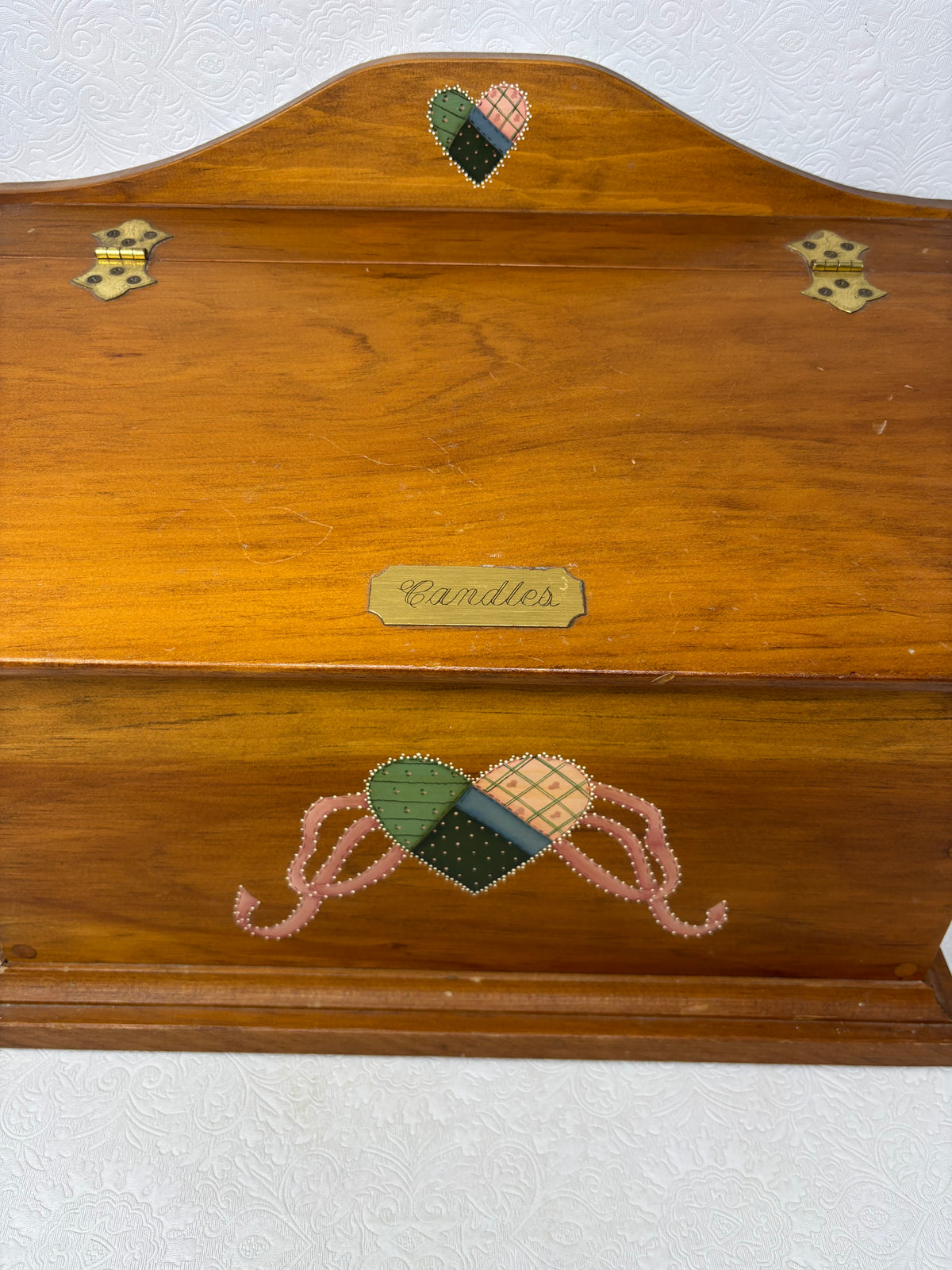 Vintage Hand-painted “Candles” Wooden Box