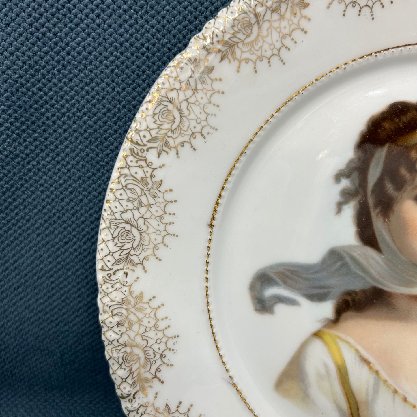 Antique Porcelain Plate of Queen Louise of Prussia Z.S. and Co. Mignon Bavaria