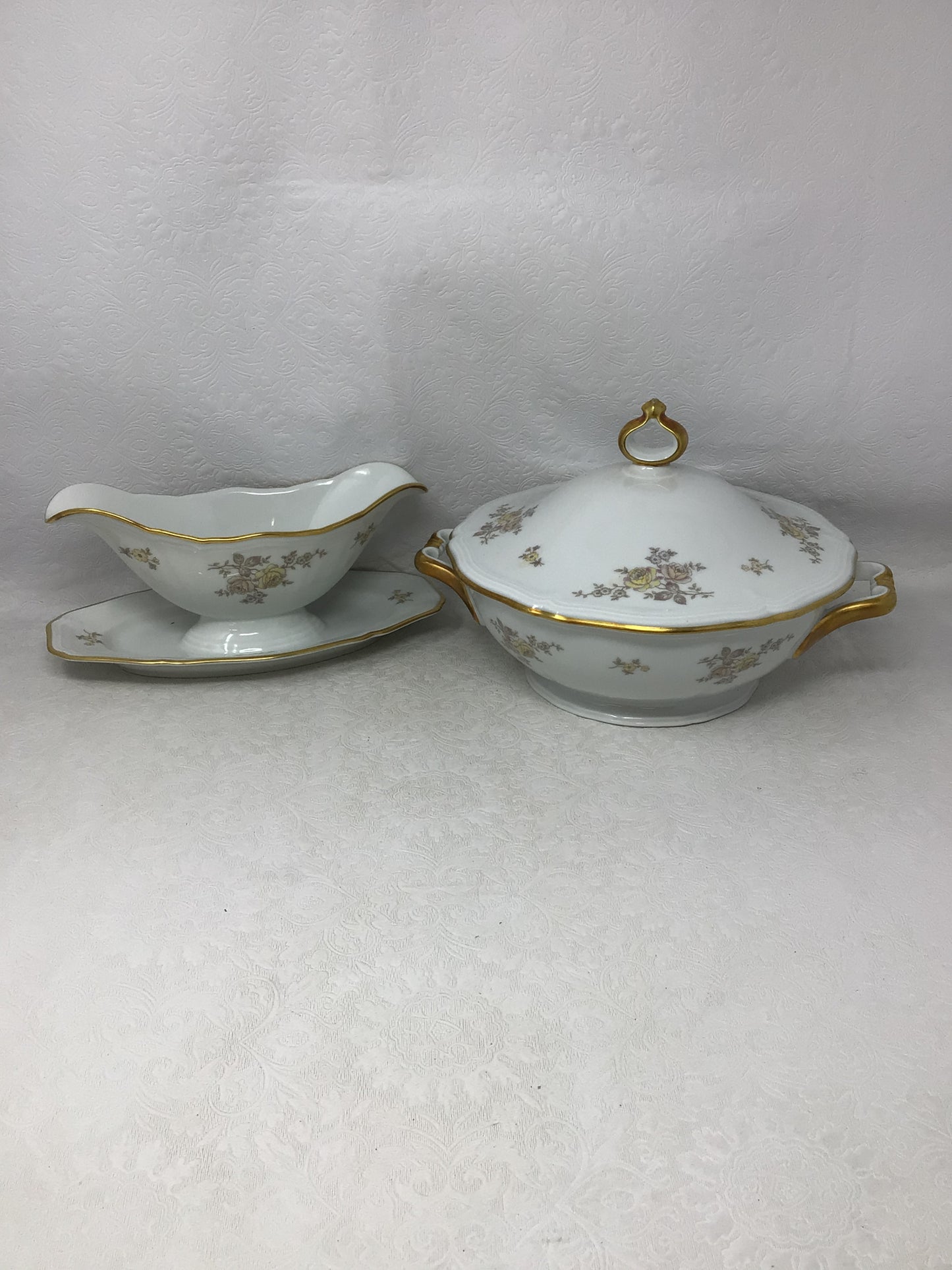Vintage Johann Haviland Bavaria Gravy Boat & Lidded Dish