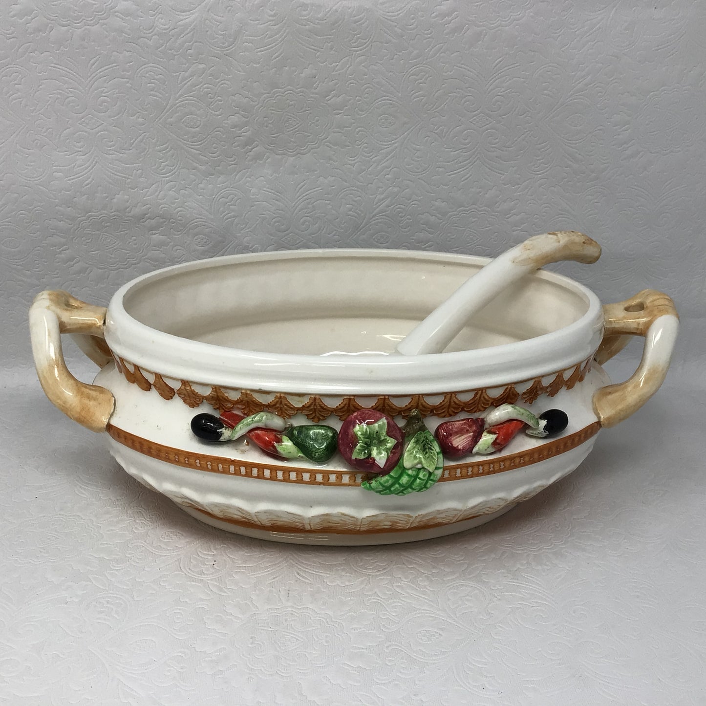 Mid Century Japanese Serving Dish with Spoon