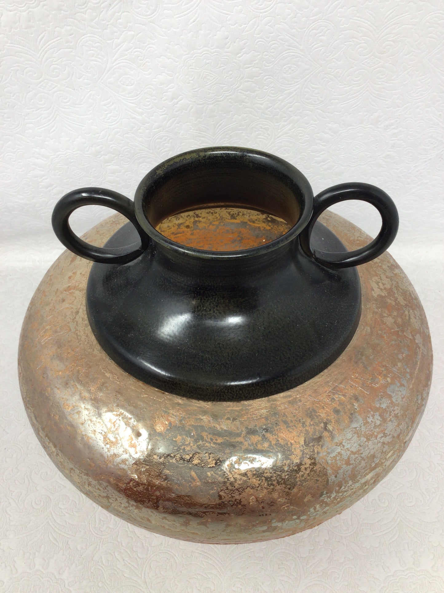Iridescent Bronzed Handled Vase
