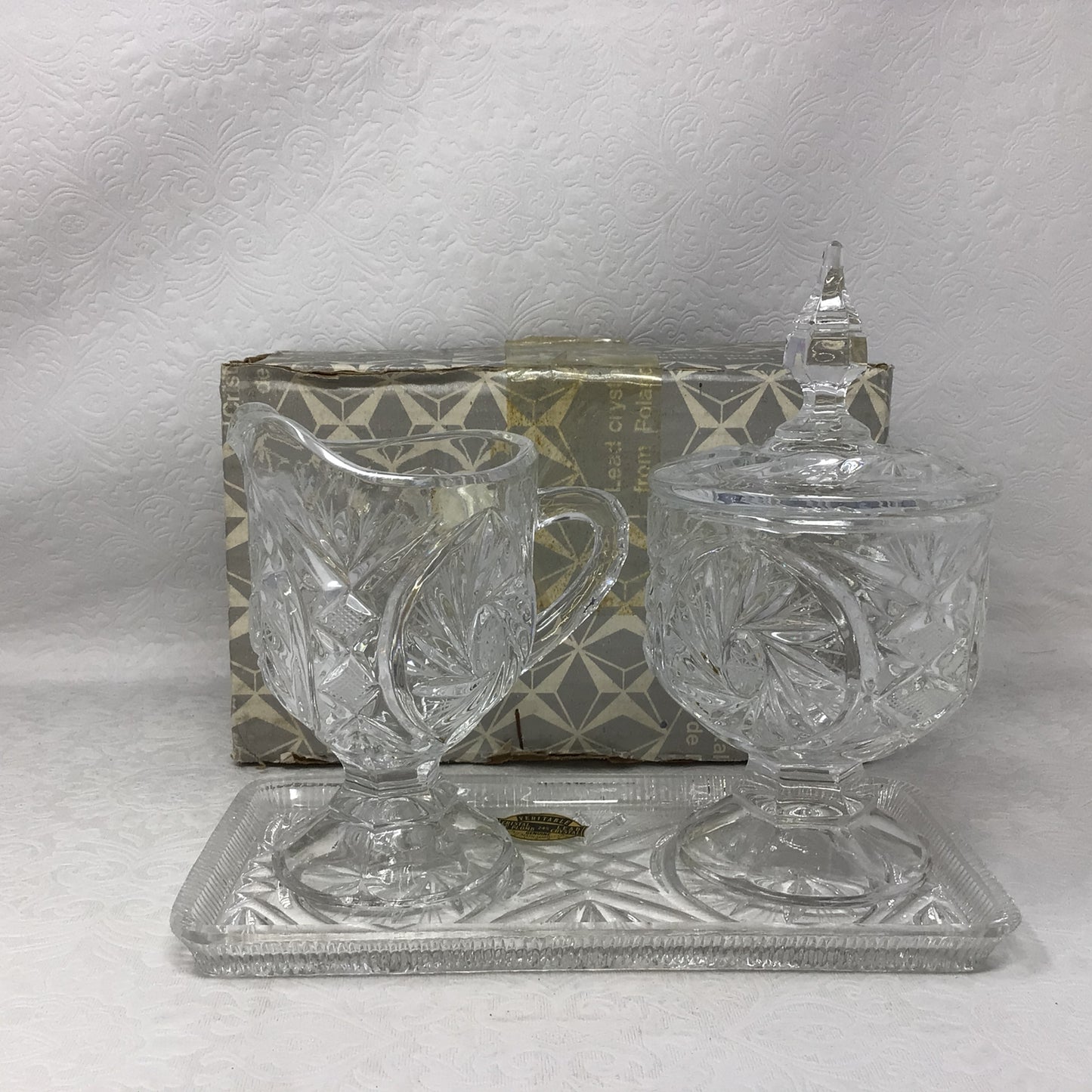 Lead Crystal Creamer and Sugar Set