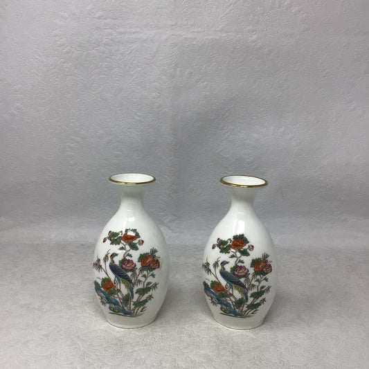 Wedgwood Kutani Crane Bud Vases, Set of 2