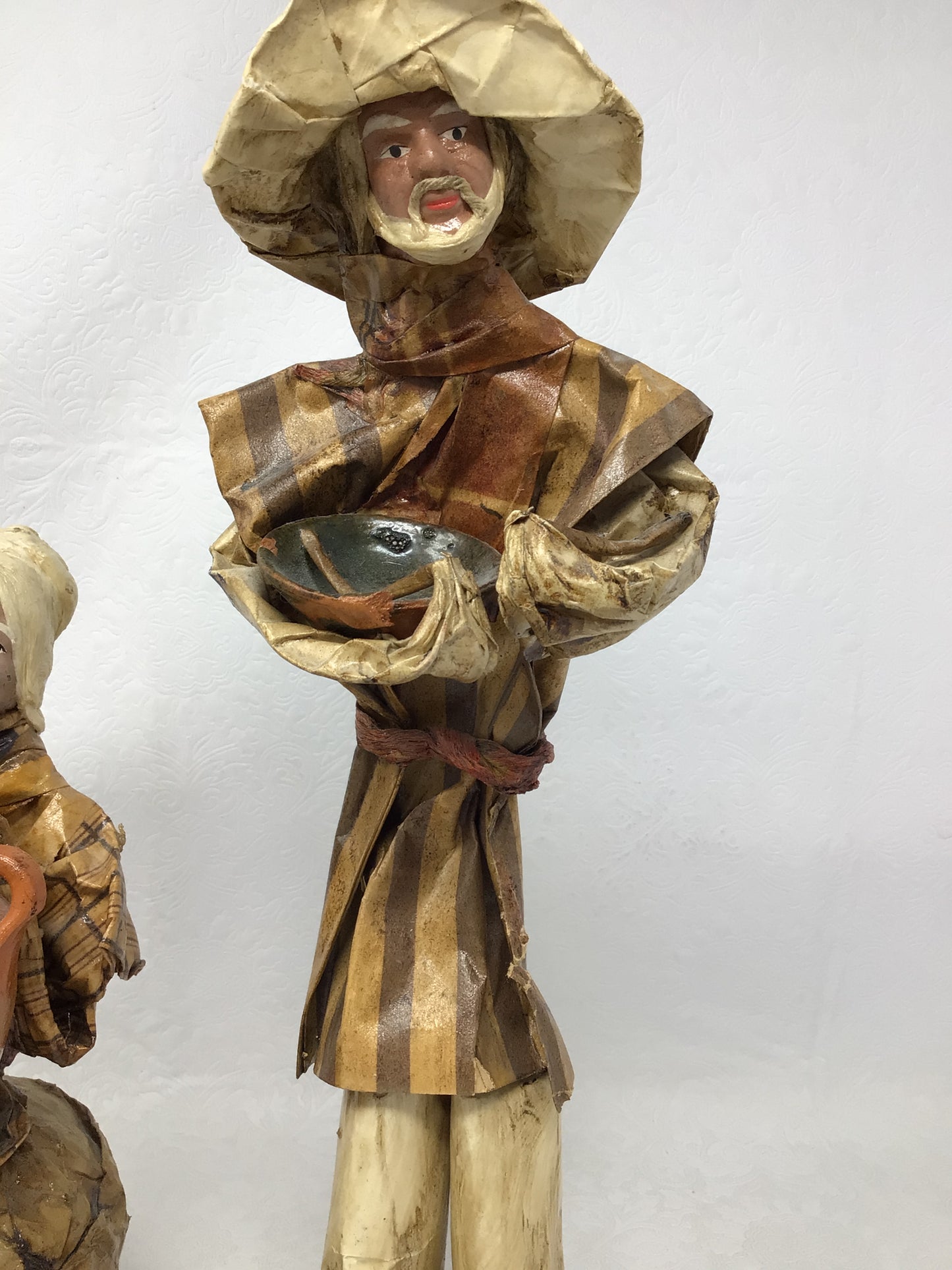 Two Mexican Paper Maché Folk Art Figurines