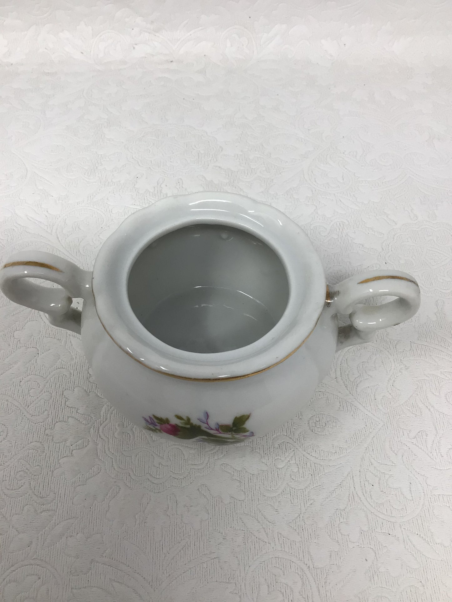 Vintage Moss Rose Japan Creamer and Sugar Pot