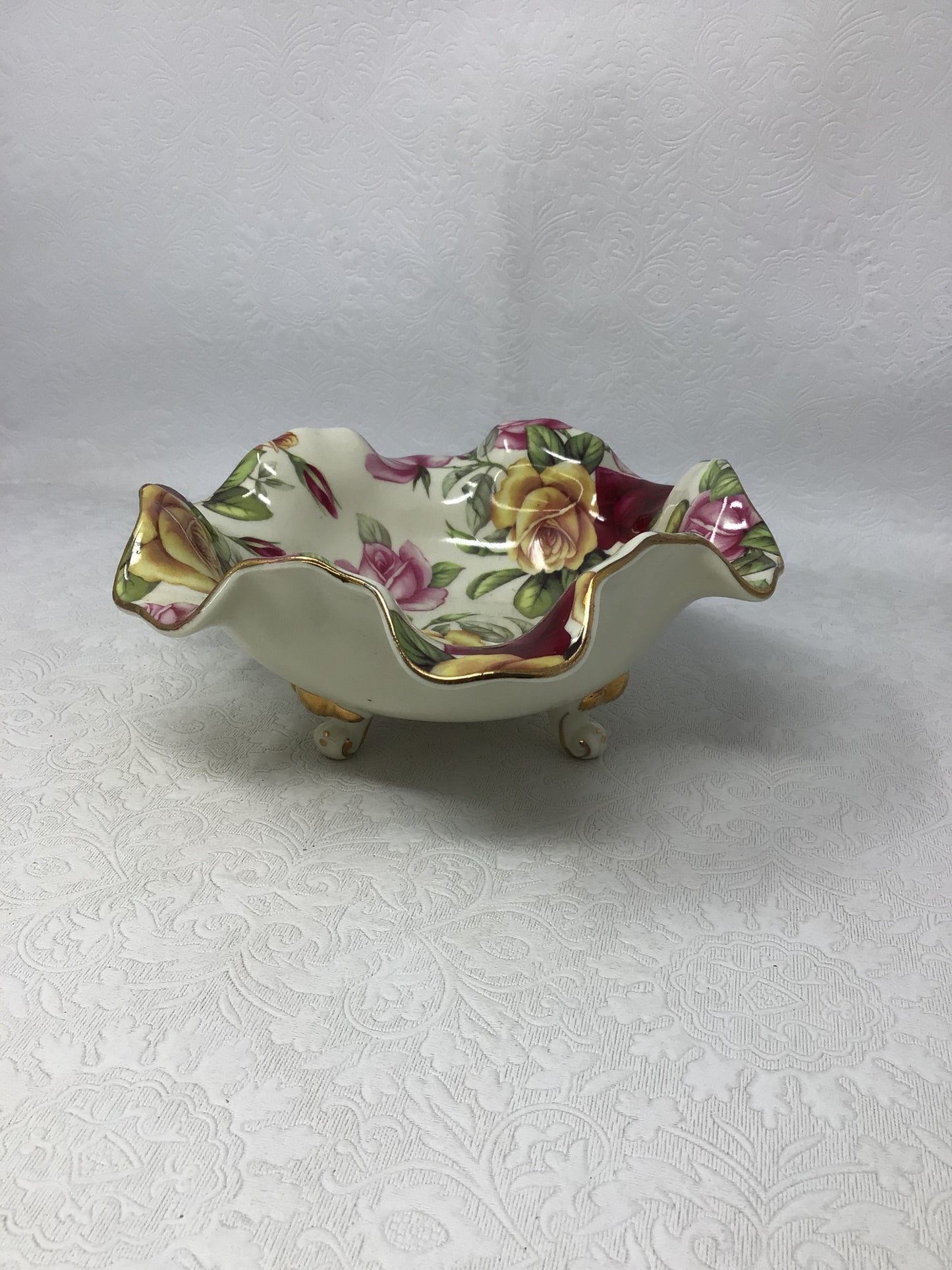 Royal Elfleda Country Rose Footed Bowl