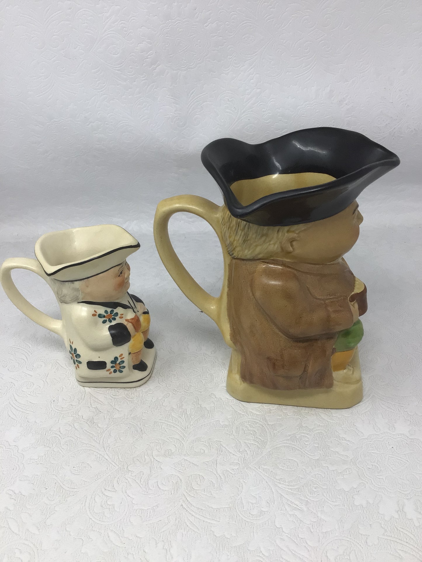Vintage Toby Jugs with Brown Jacket and White Jacket, Set of 2