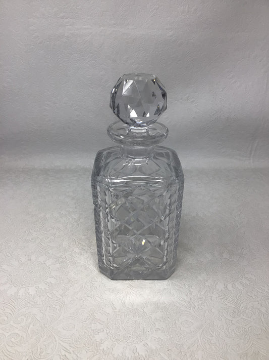 Vintage Square Cut Crystal Whiskey Decanter