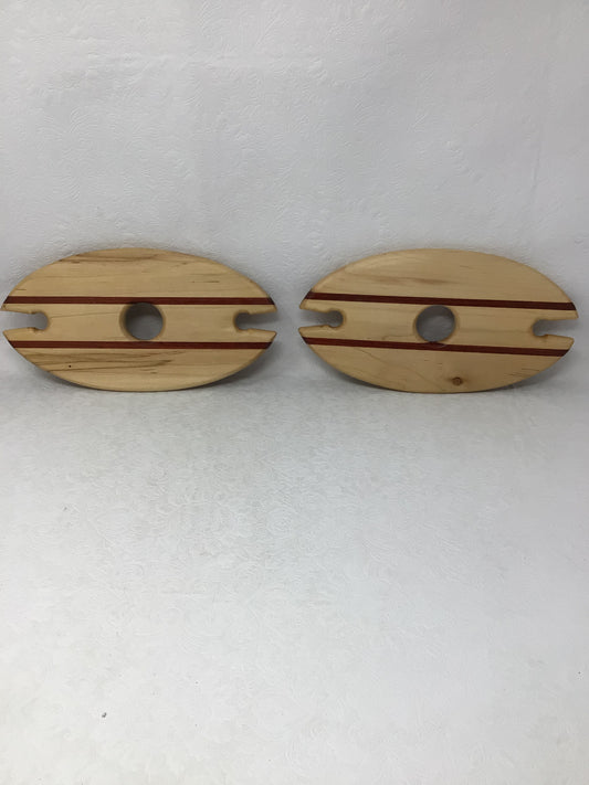 Set of 2 Wooden Wine Glass Holders