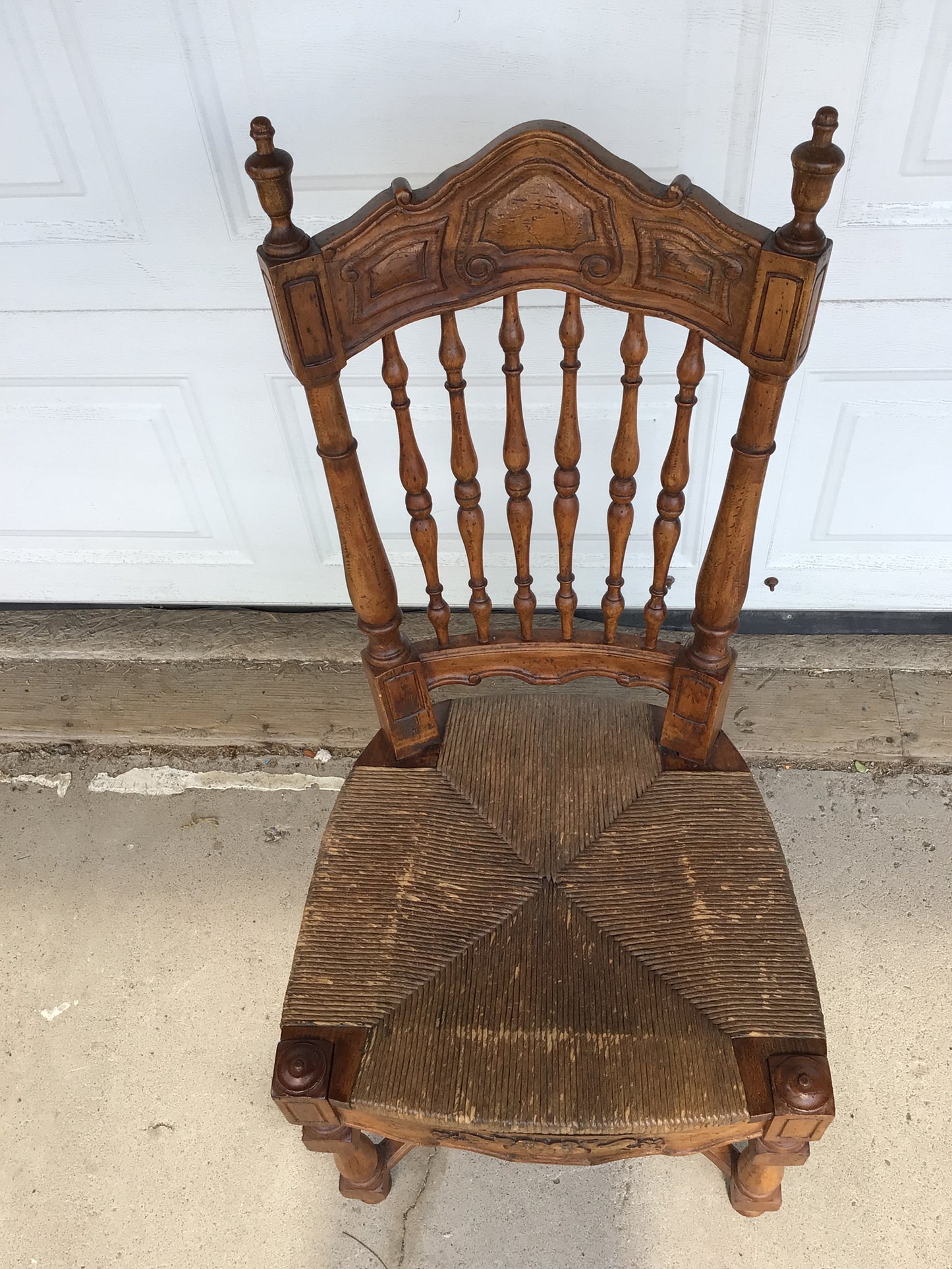 Antique Victorian-Style Pressed Back Wooden Dining Chair