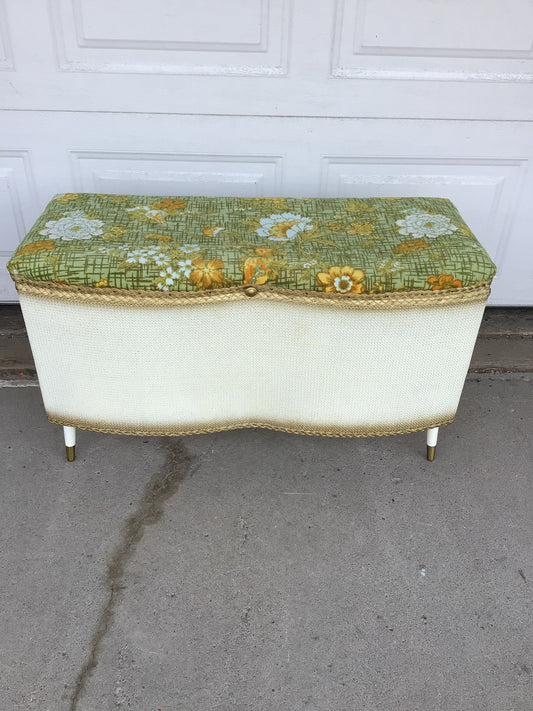 Gold and Floral Ottoman