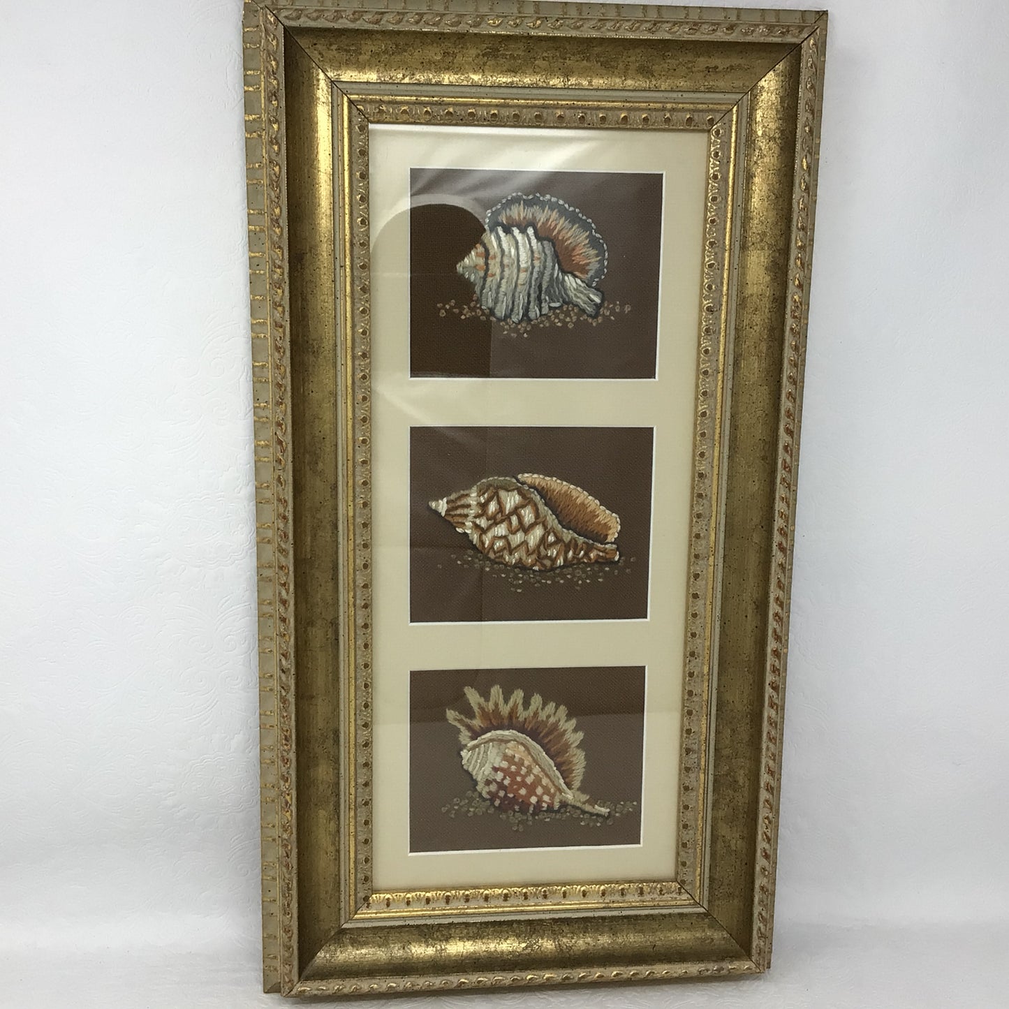 Framed Embroidered Sea Shells