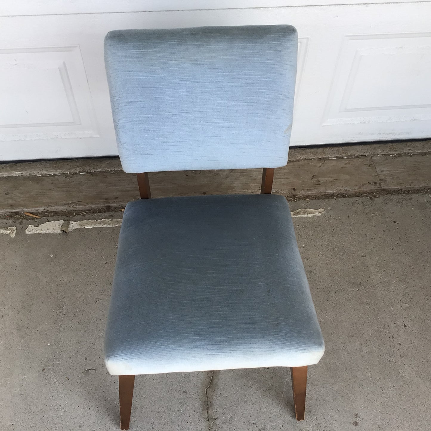 MCM Blue Velvet Occasional Chair