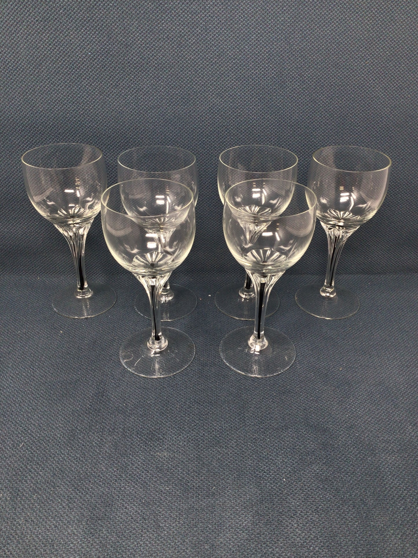 Set of 18 Vintage Belfor "Exquisite" Crystal Black Core Stemware
