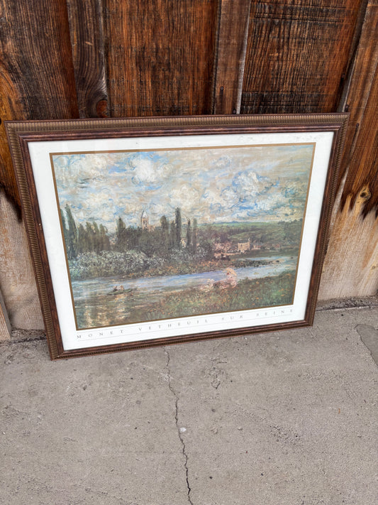 Framed Vintage Art Piece - “Vétheuil sur Seine” by Claude Monet