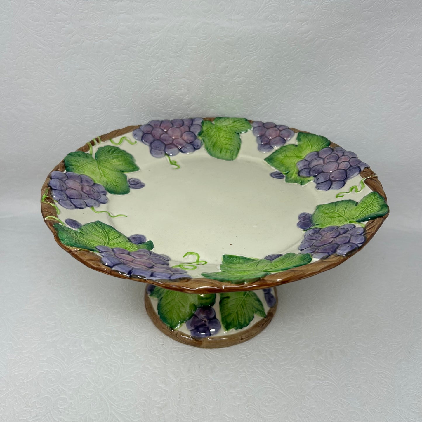 Fitz and Floyd Arbor Grape Cake Stand