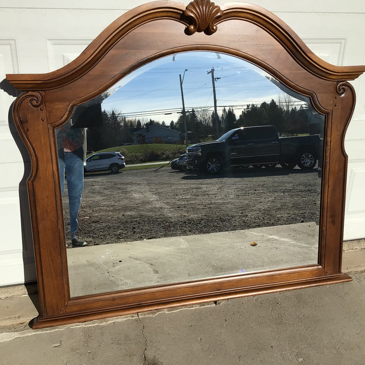 Mirror with Wooden Frame