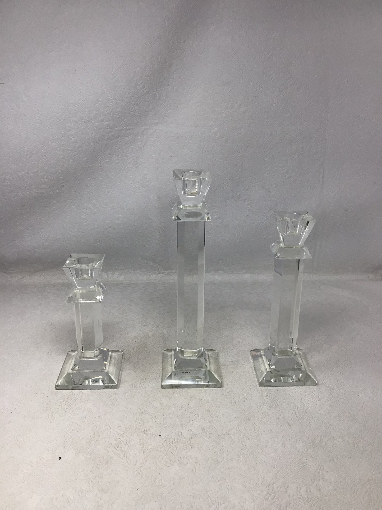 3 Crystal Candlesticks