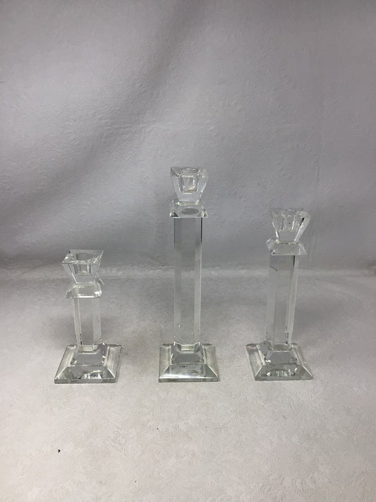 3 Crystal Candlesticks