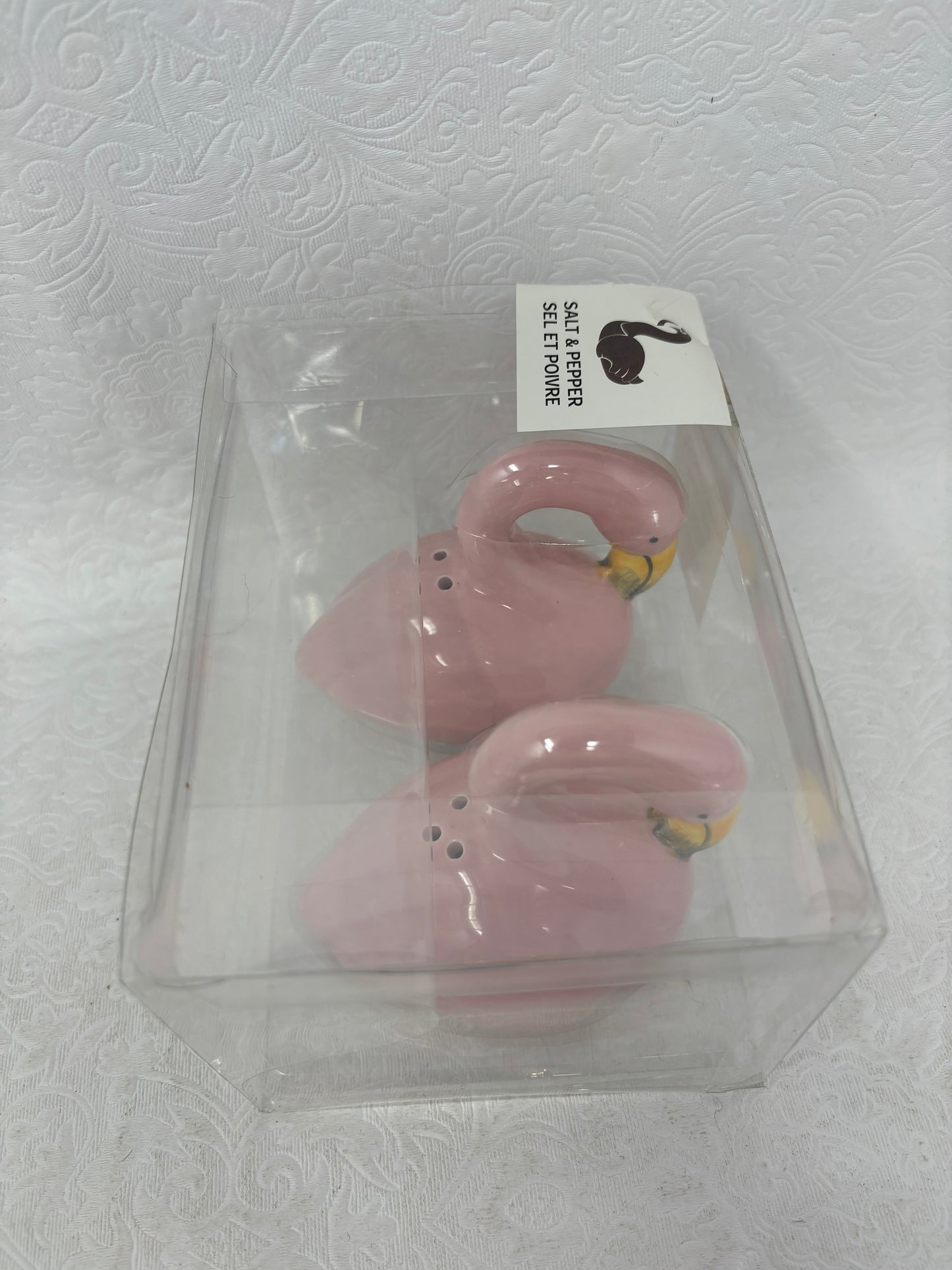 Ceramic Pink Flamingo Salt & Pepper Shaker Set