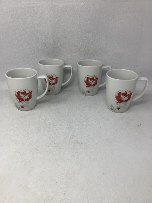Set of 4 Corelle Rose Mugs