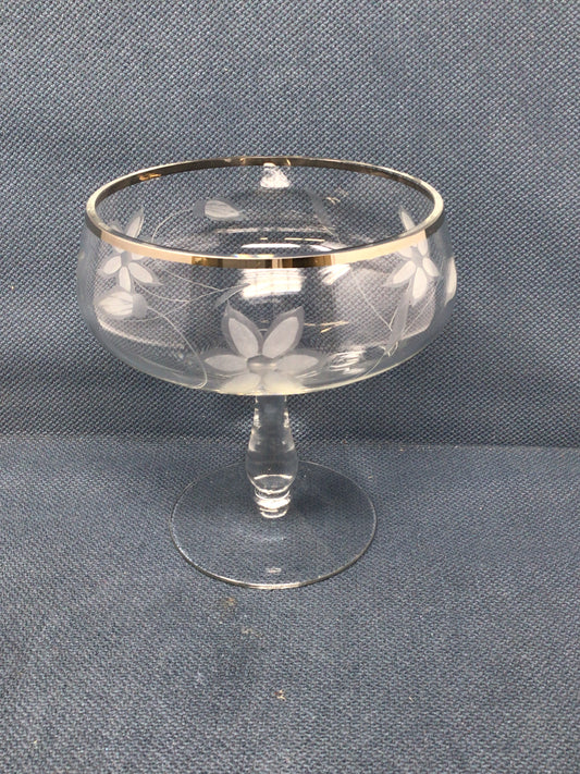 Floral Crystal & Silver Pedestal Bowl