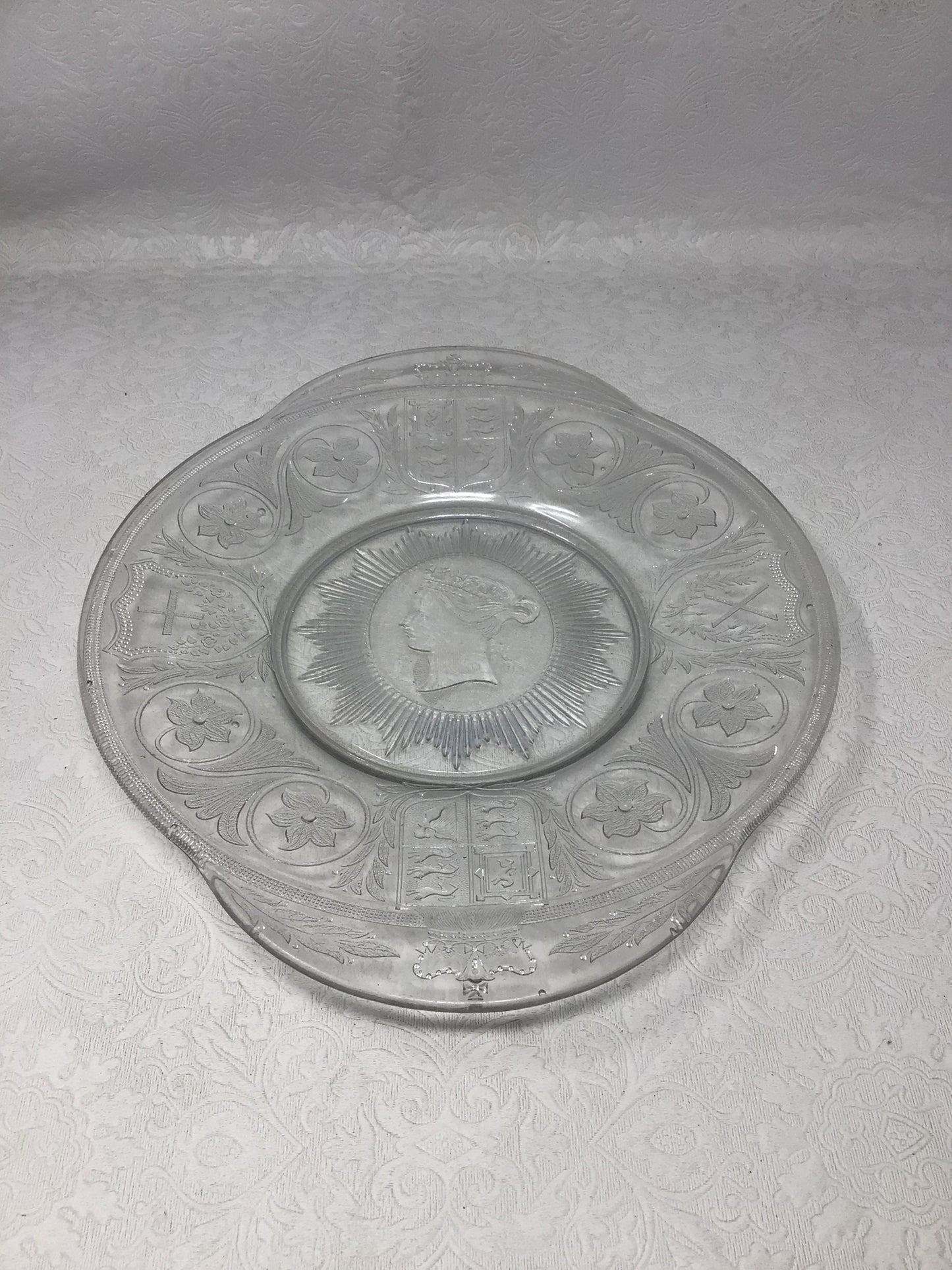 Vintage 1887 Commemorative Pressed Glass Plate