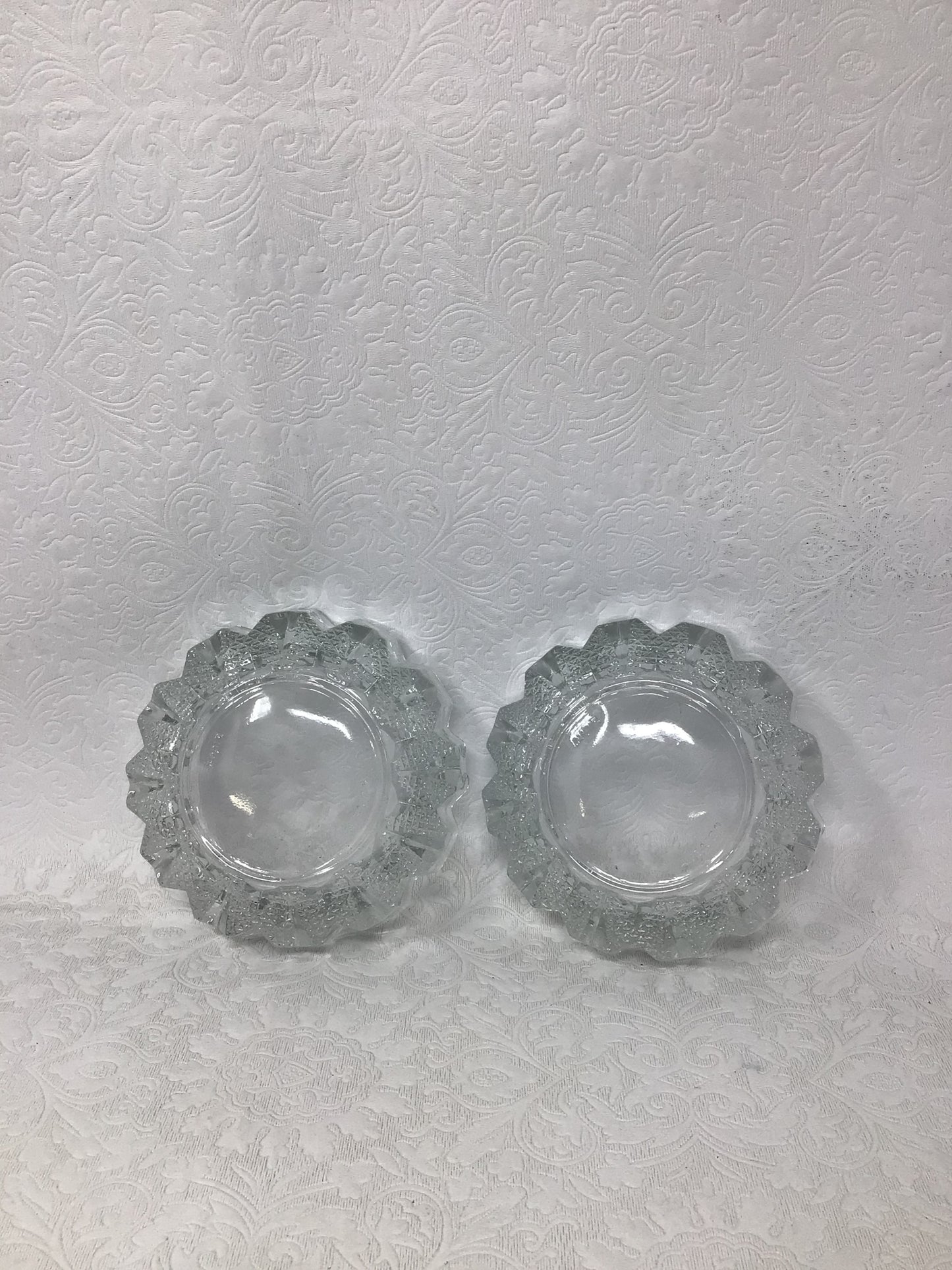 Set of Two Glass Ashtrays