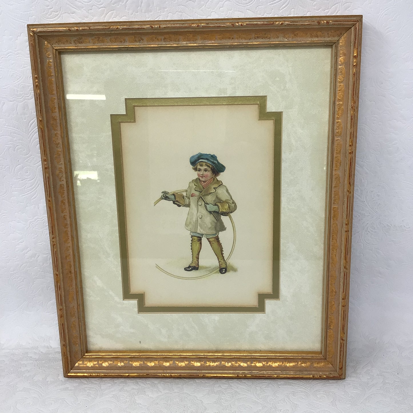 Vintage Framed Print “ Boy with Hoop”
