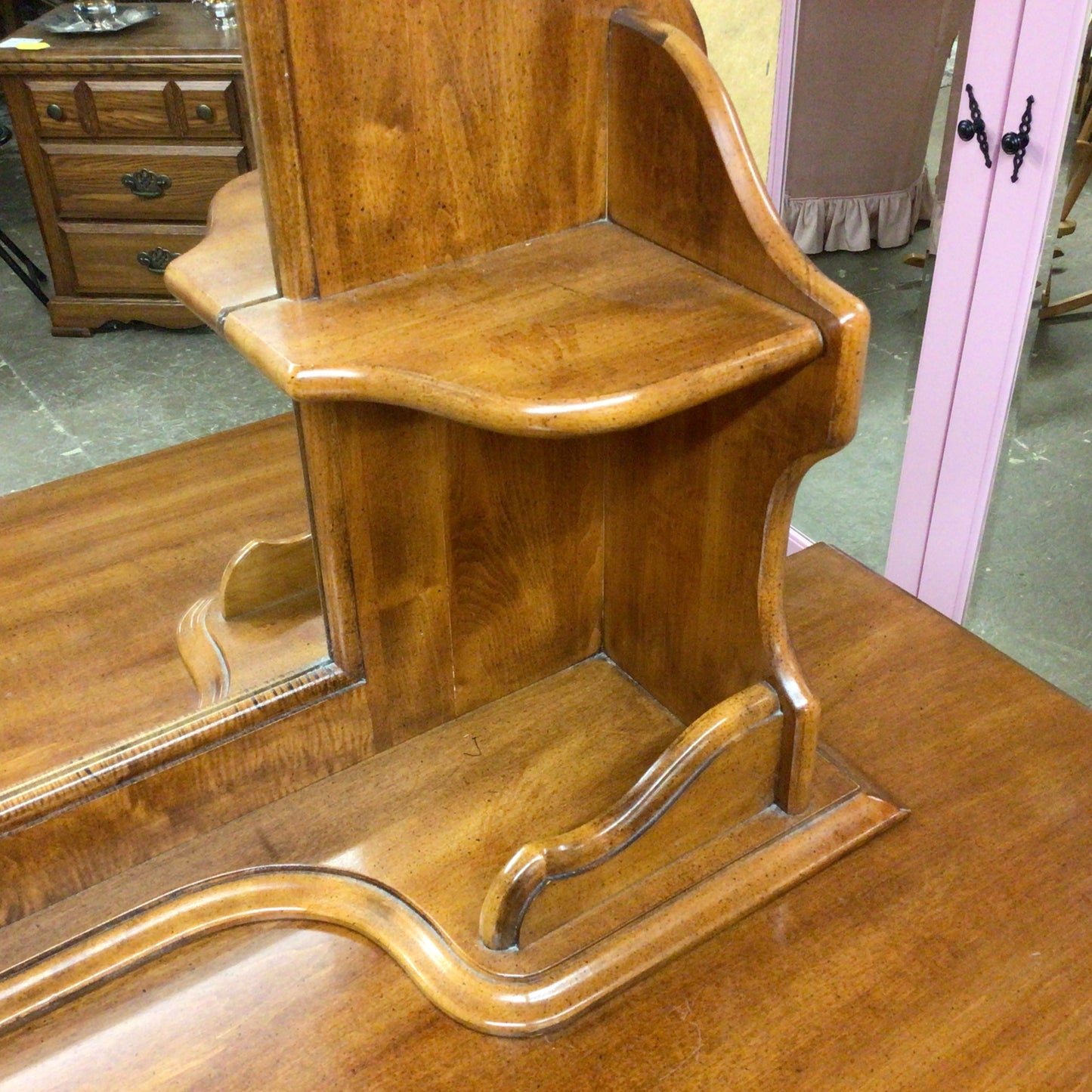 Wooden Horizontal Dresser with Mirror