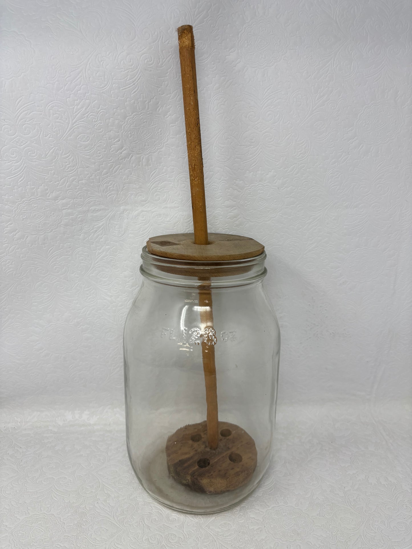 Vintage Glass Butter Churn