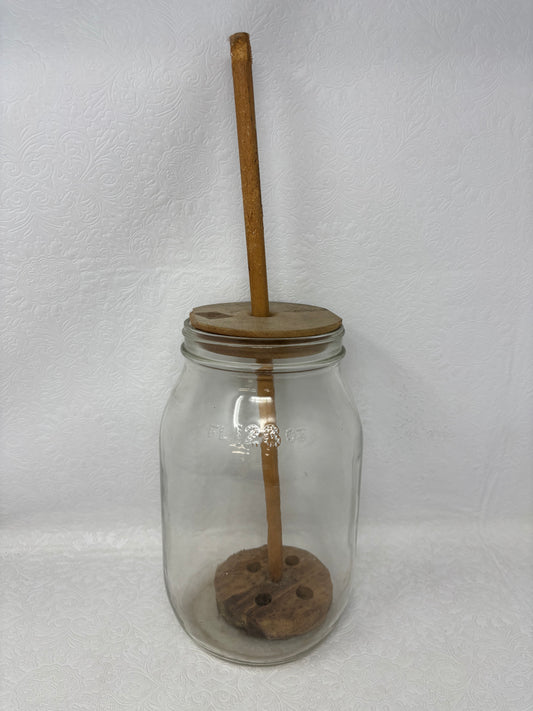 Vintage Glass Butter Churn