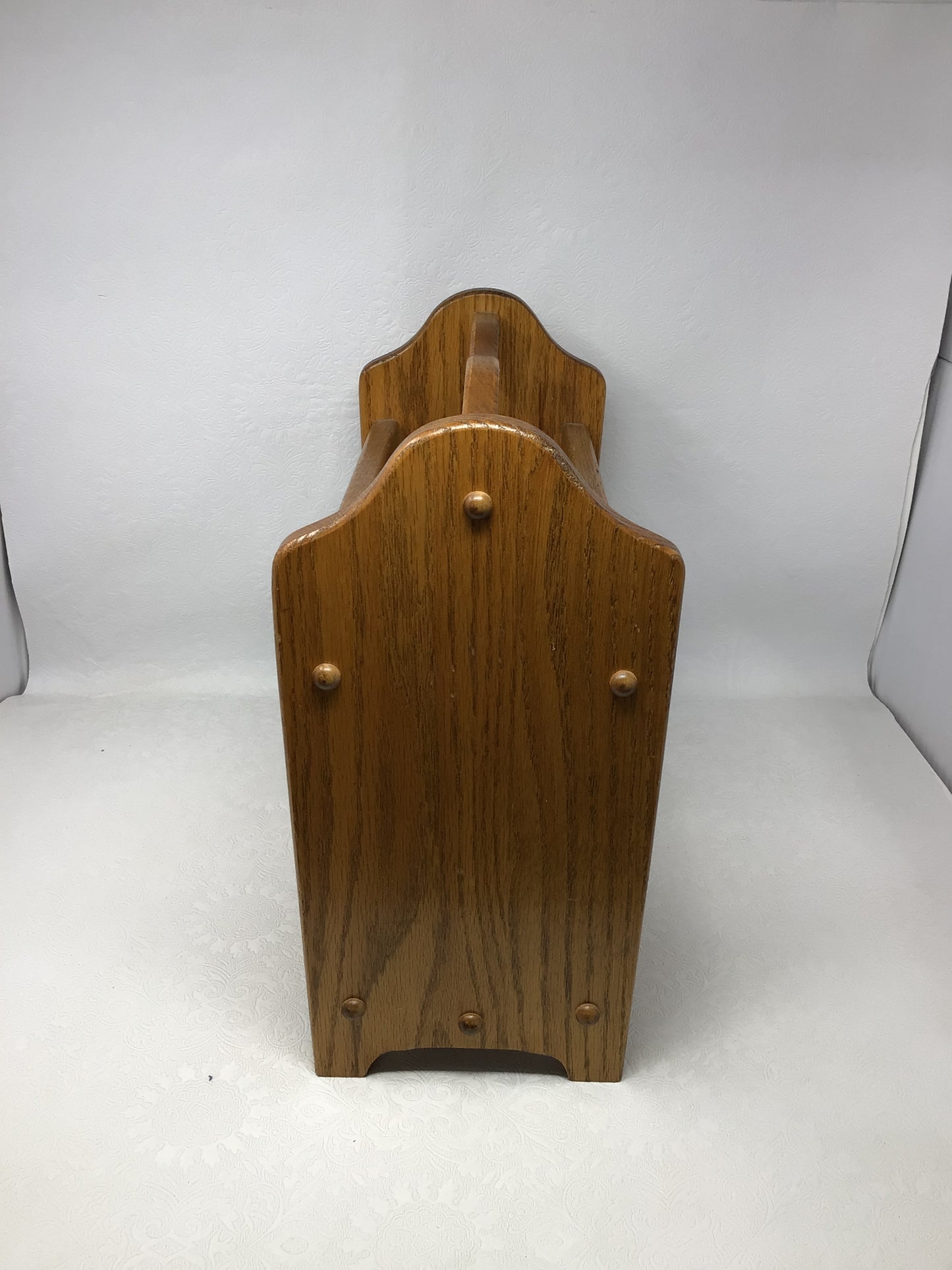 Vintage Solid Oak Magazine Rack