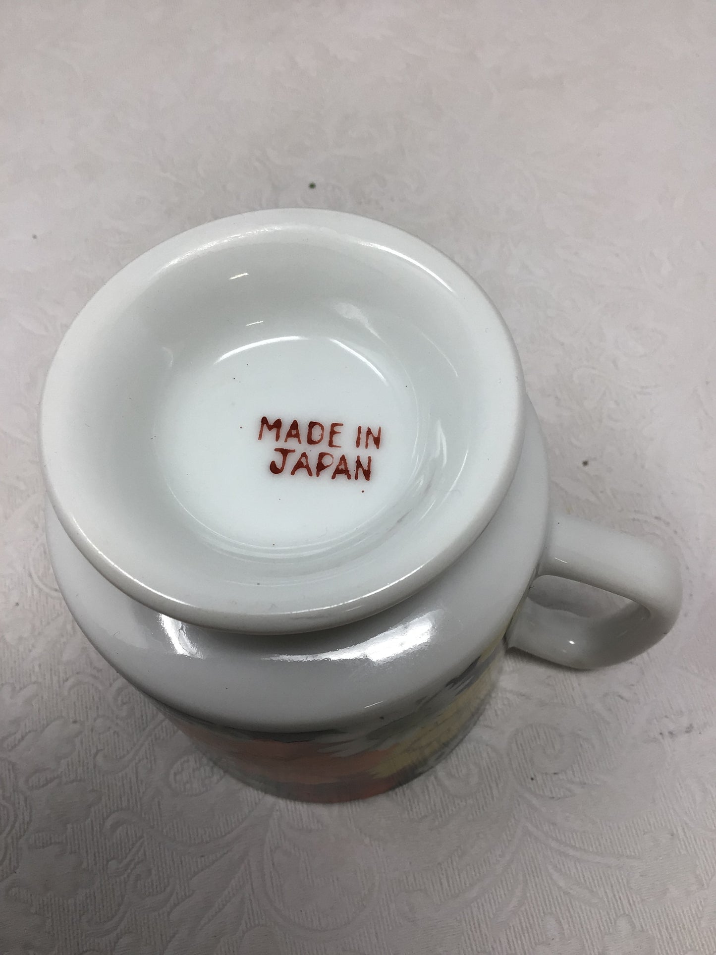 7 Piece Retro Orange Flower Tea Set