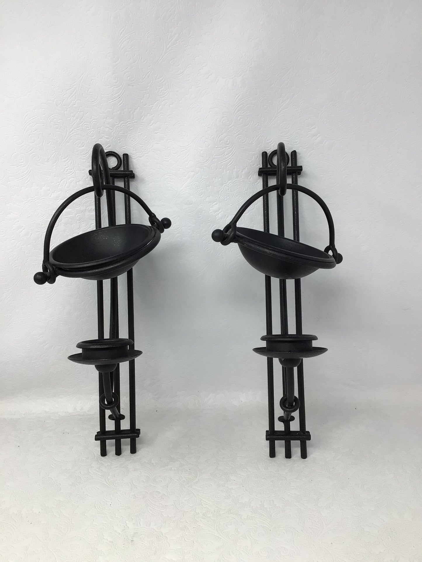 Set of Two Metal Wall Sconces