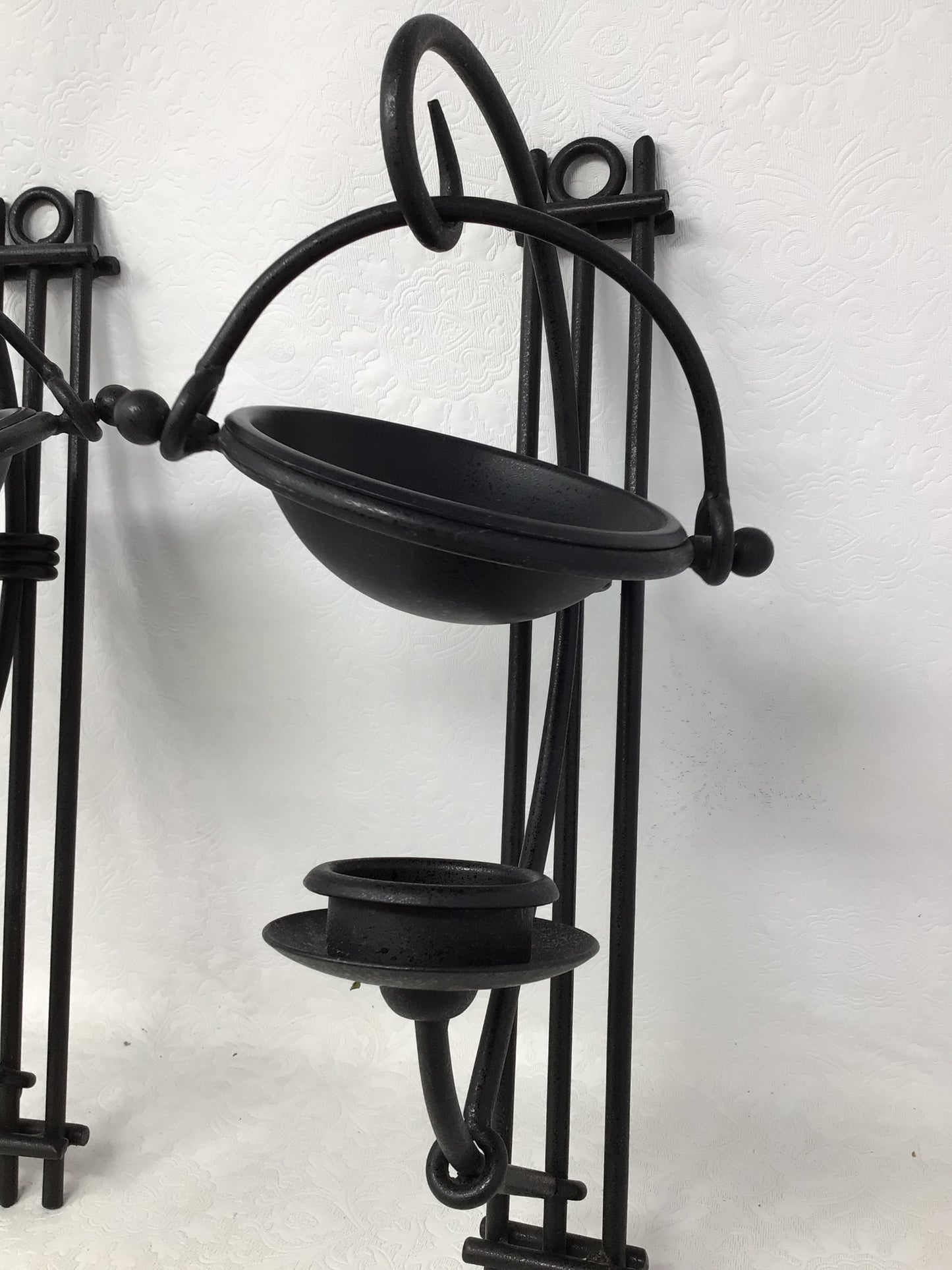 Set of Two Metal Wall Sconces