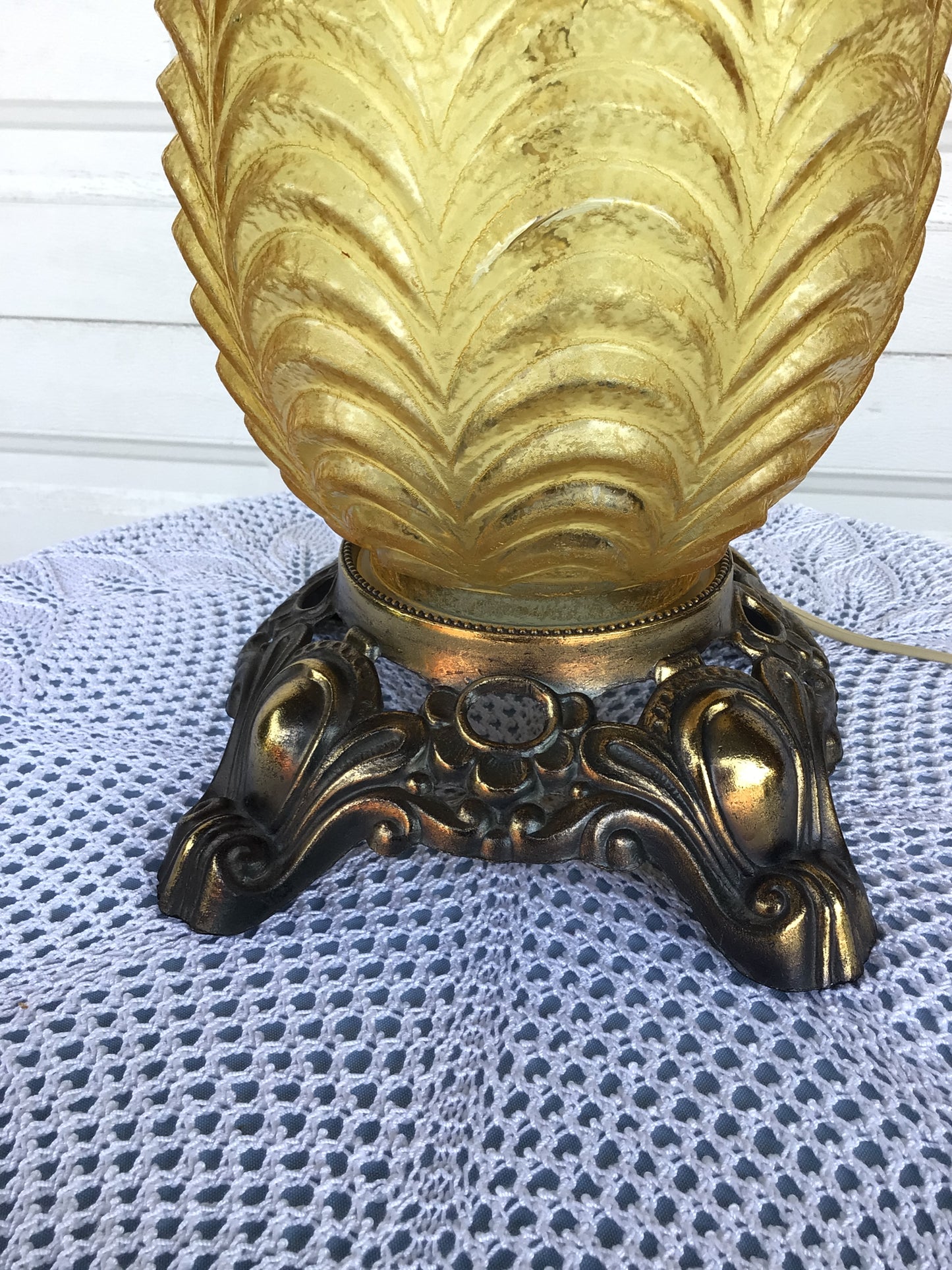 MCM Amber Glass Lamp Base