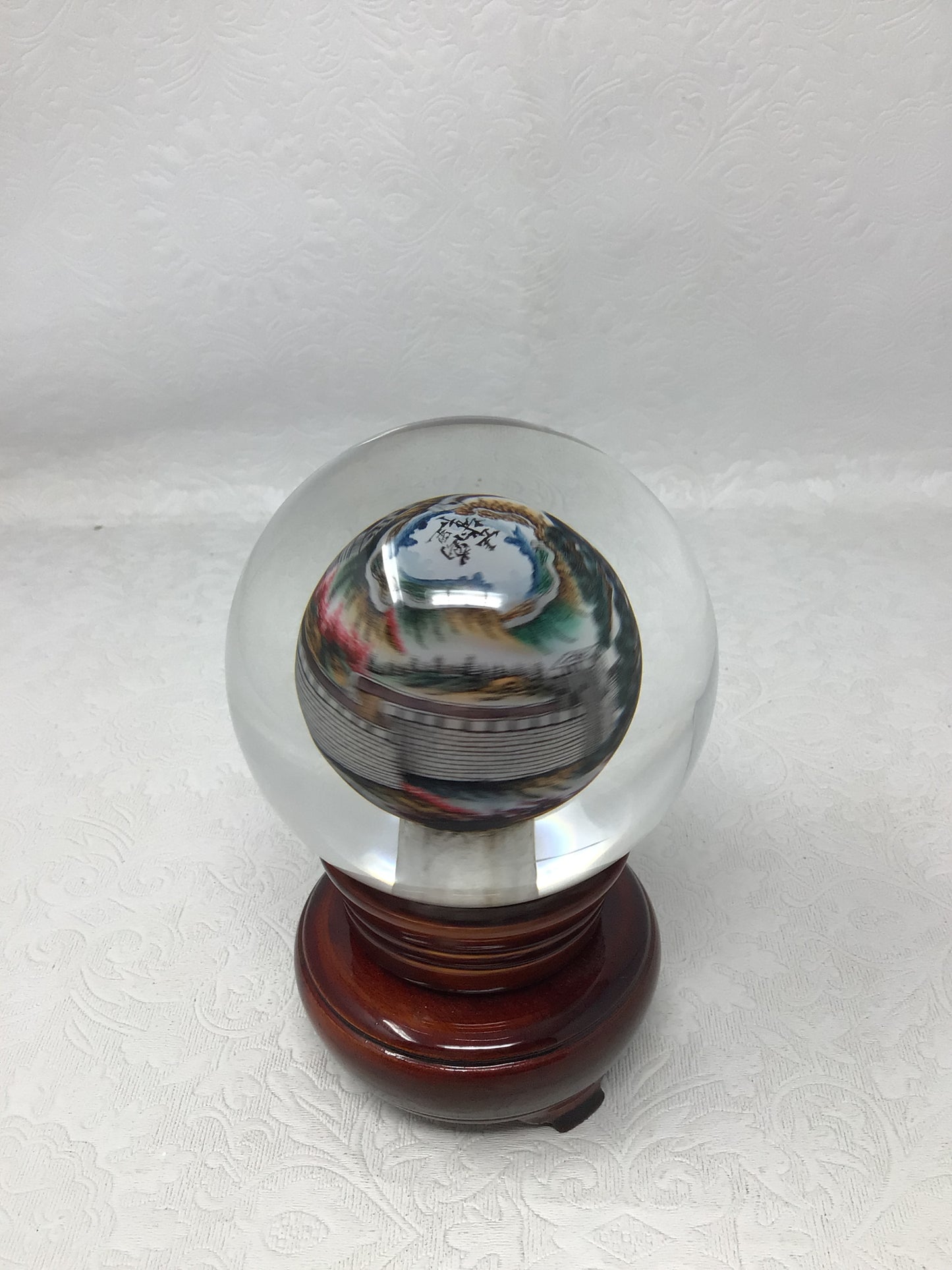 Spinning Reverse Painted Great Wall of China Orb