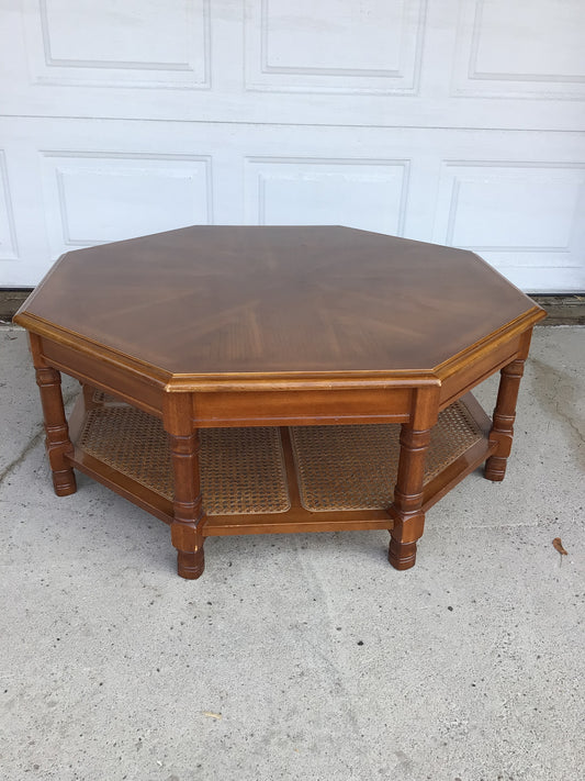 Vintage Octagonal Wood Coffee Table