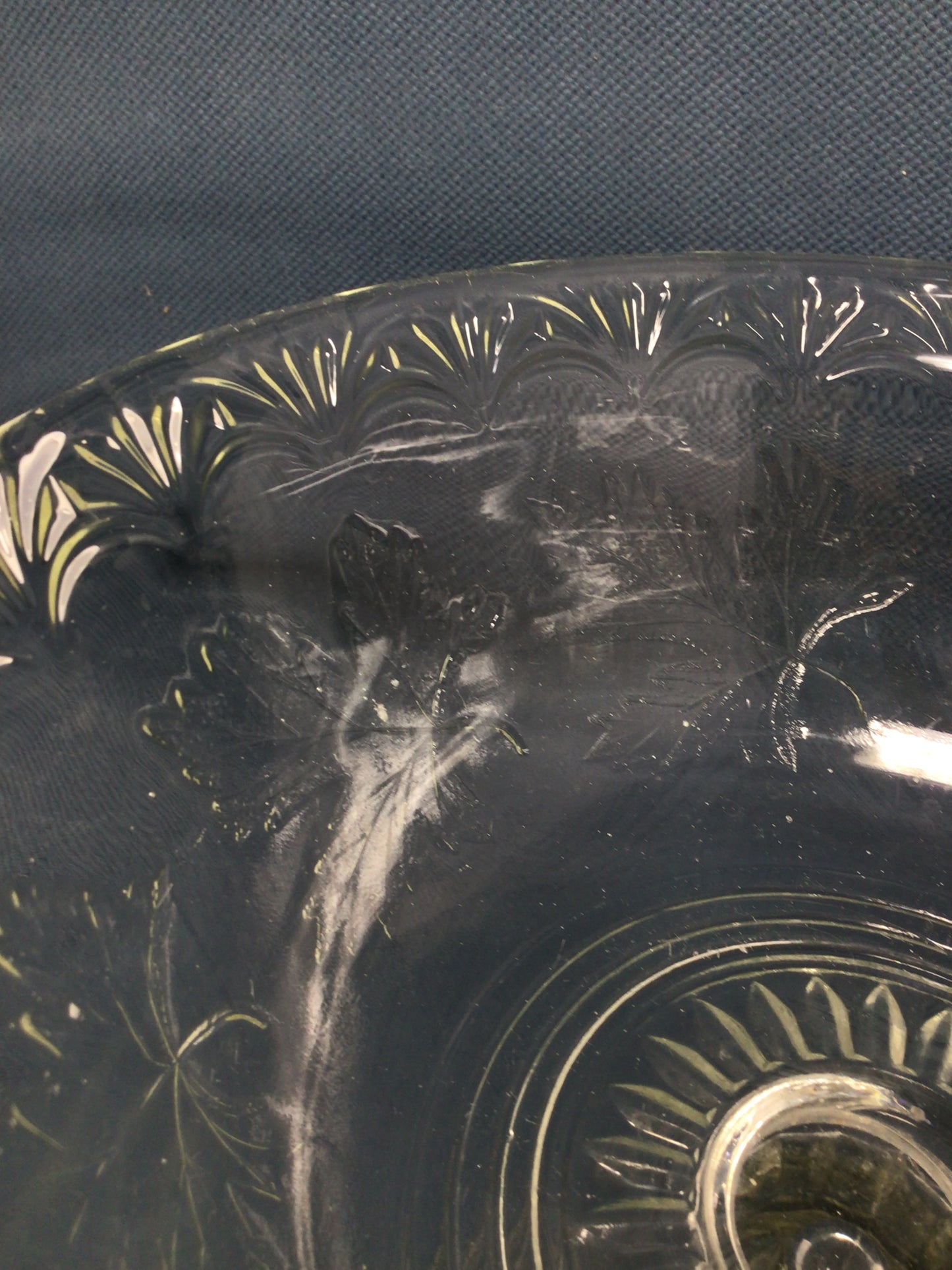 Antique Maple Leaf Early American Pattern Glass Compote