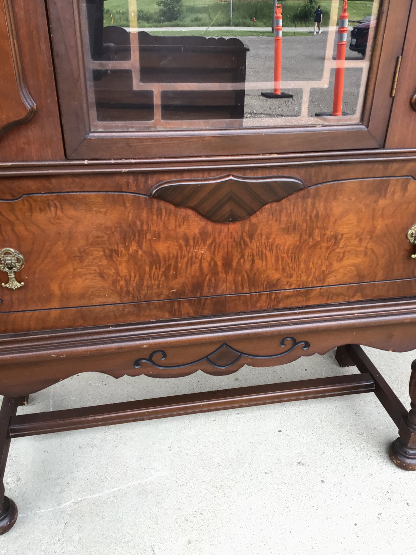 Antique Jacobean Revival China Cabinet