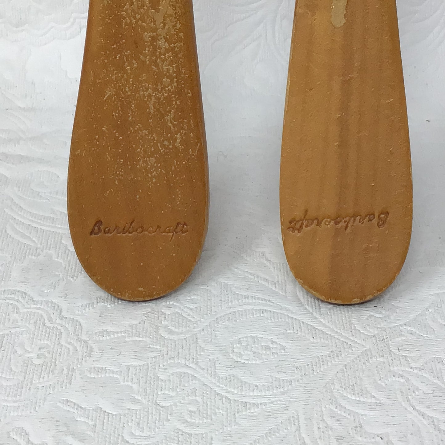 Vintage Set Of 8 Hand Carved Baribocraft Wooden Salad Bowls And Utensils