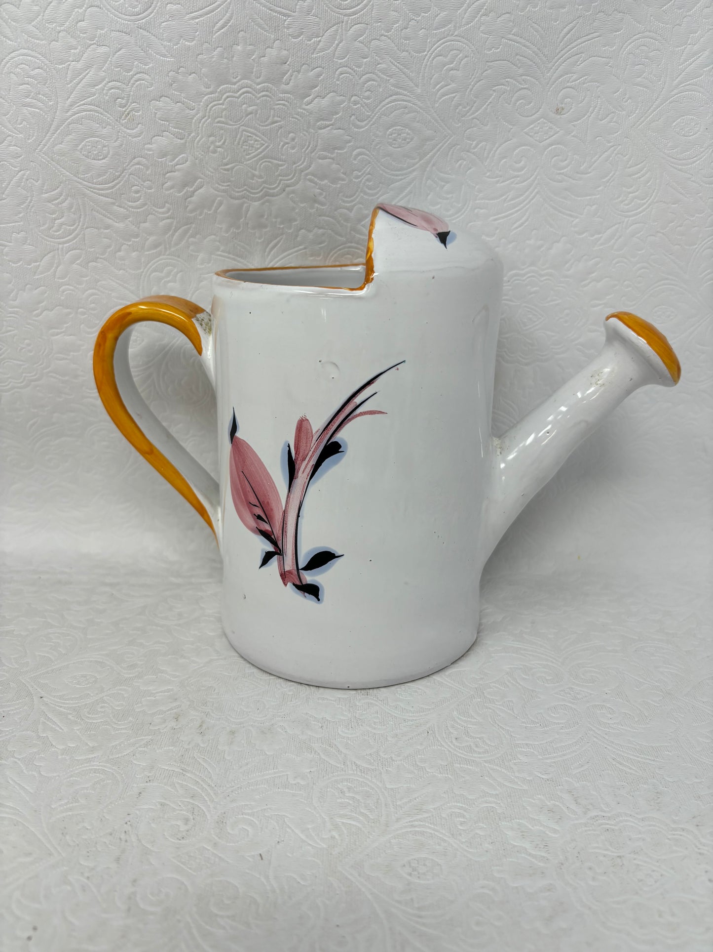 Handmade Ceramic Glazed Floral Watering Can