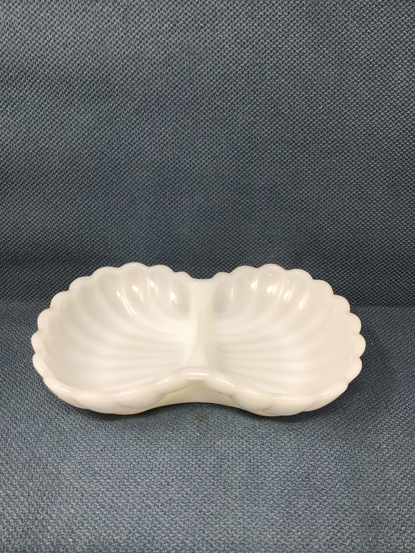 Vintage Avon Milk Glass Double Seashell Dish